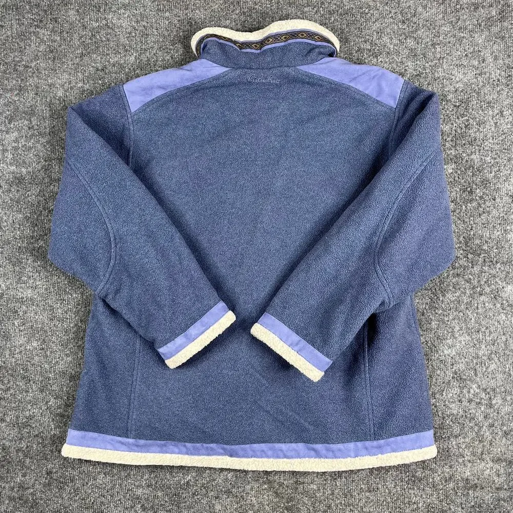 Cabelas Jacket Womens XL Blue Sherpa Lined Fleece Full Zip Outdoor Warm Cozy‎